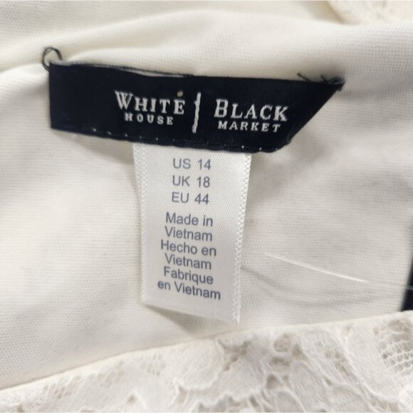 White House Black Market Black And White Lace Sleeveless Dress‎ Womens 14 - Picture 3 of 5